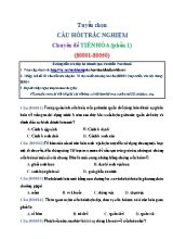 Tuyển chọn câu hỏi trắc nghiệm Sinh học Lớp 12 - Chuyên đề Tiến hóa (Phần 1)